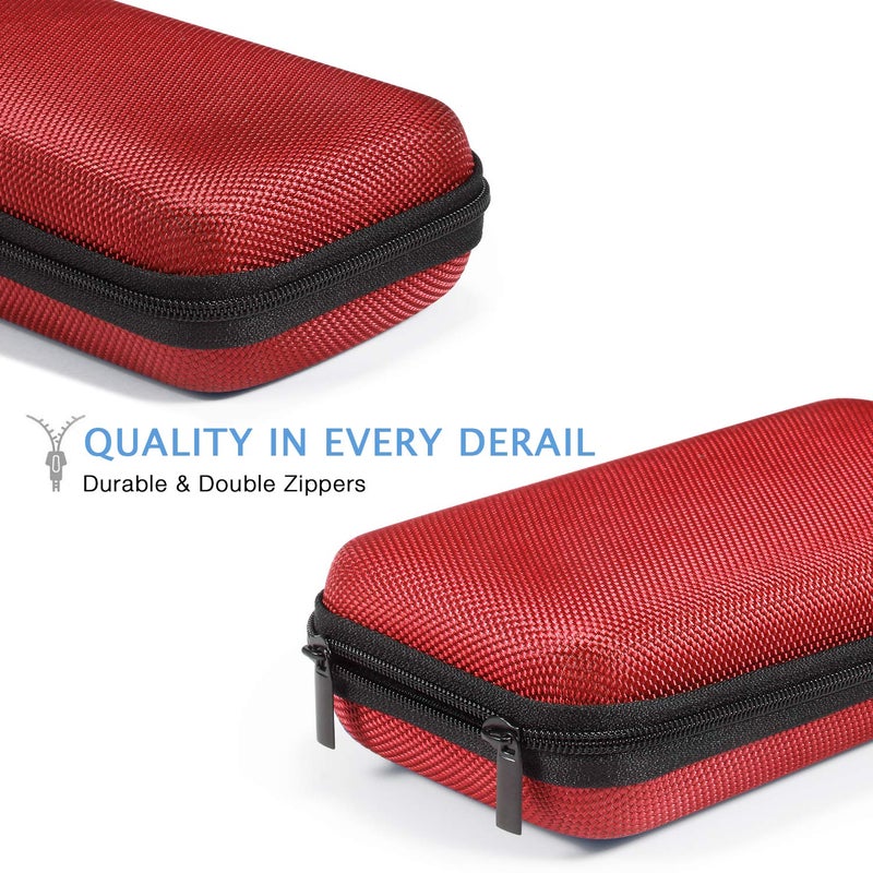 GLCON 3 Colors Hard EVA Protective Case - Portable Storage for Charging Cable, Power Bank, Hard Drive, Cell Phone, External Battery - Small Travel Case With Mesh Inner Pocket + Zipper Enclosure - Image 3